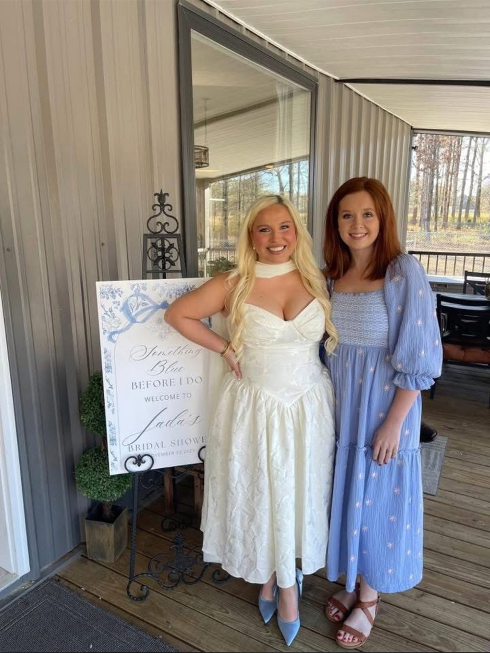Blue floral maxi dress